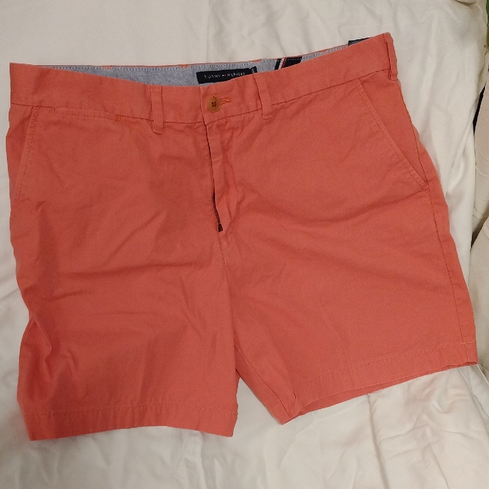Tommy Hilfiger Men's Salmon Flat Front Shorts
